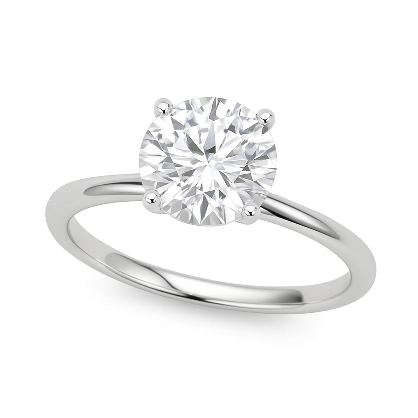 1 Carat Lab Grown IGI Certified G/VS1 Diamond Solitaire Ring in 14K White Gold