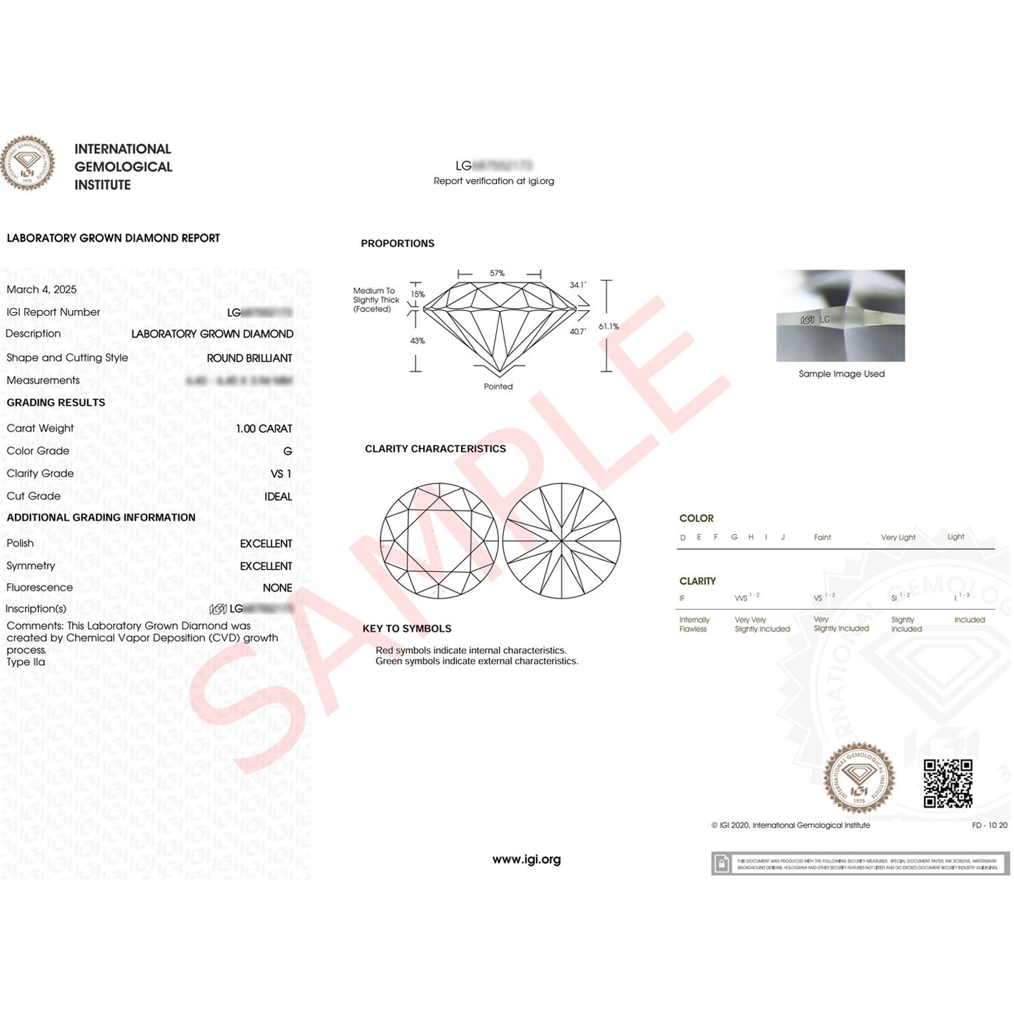 1 Carat Lab Grown IGI Certified G/VS1 Diamond Solitaire Ring in 14K White Gold