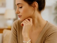 14k Yellow Gold Pearl Tag Charm Bracelet