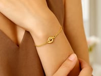 14k Yellow Gold Chain Bracelet with Polished Knot (7.50 mm)
