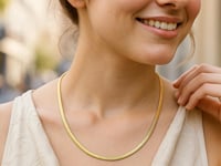 6.0mm 14k Two Tone Gold Reversible Omega Necklace