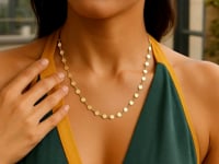 14k Yellow Gold Necklace with Polished Circles