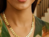 14k Yellow Gold Polished Heart Link Chain Necklace