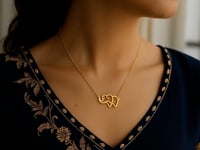 14k Yellow Gold Elephant Necklace